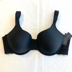 Tommy Hilfiger Lightly Lined Mesh Underwire Bra Lace Trim Women's 42D Black NWT